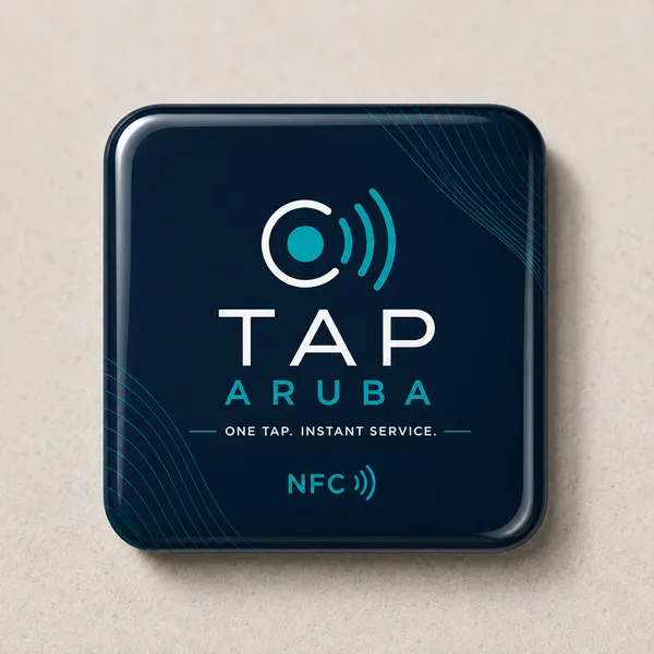 Square tag with dome finish