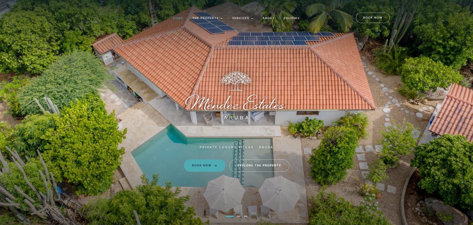 Méndez Estates homepage — after