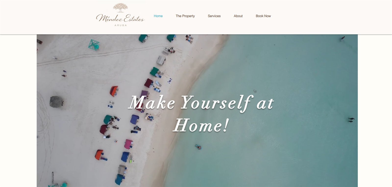 Méndez Estates homepage — before